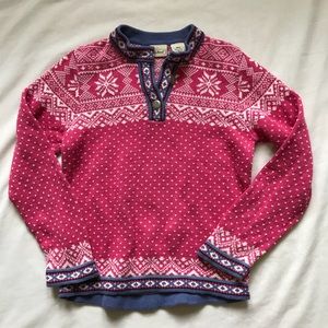 LL BEAN FAIR ISLE NORDIC GIRLS SWEATER Sz L 6X/7